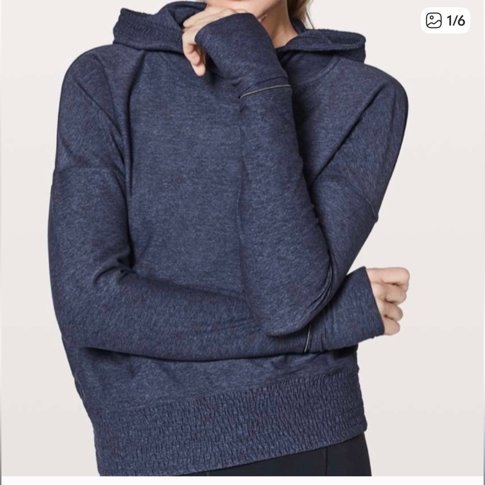 Lulu Heathered Navy Hoodie